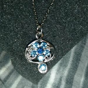 My grandma's vintage blue and silver necklace. $10